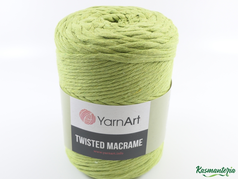 Macrame Twisted 3mm - zielono-beżowy